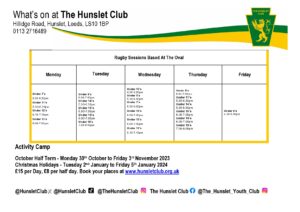 New Rugby Timetable